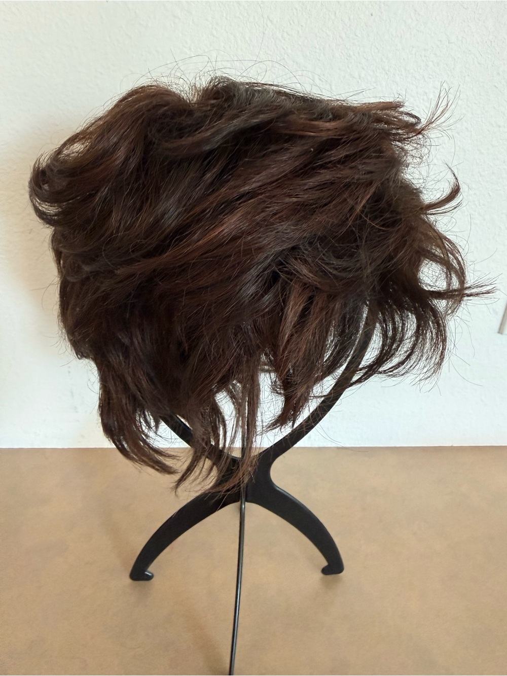 Short Layered Women's Wig in Rich Chestnut Brown